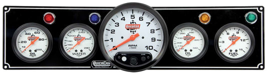 Quickcar Racing Products  3-1 Gauge Panel OP/WT/OP /FP w/5in Tach Black  QRP61-6751