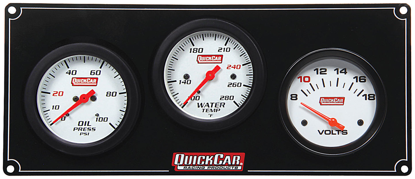 Quickcar Racing Products  3 Gauge Extreme Panel OP/WT/Volts  QRP61-7017