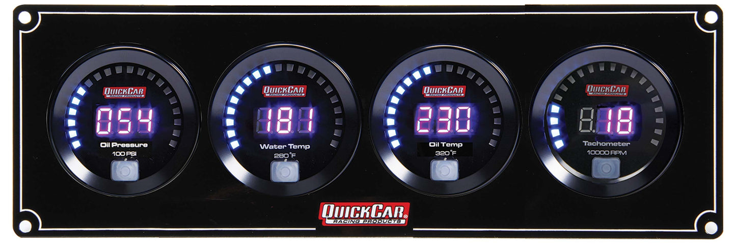 Quickcar Racing Products  Digital 3-1 Gauge Panel OP/WT/OT w/Tach  QRP67-3041