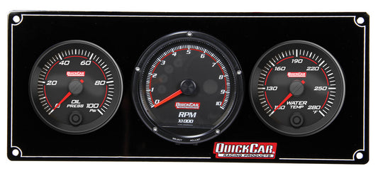 Quickcar Racing Products Redline 2-1 Gauge Panel OP/WT w/Recall Tach MPN QRP69-2031