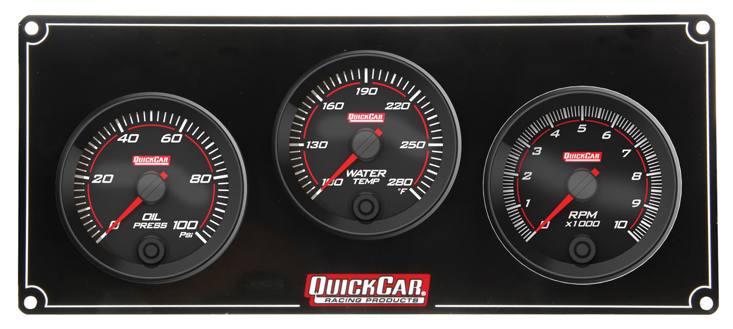 Quickcar Racing Products Redline 2-1 Gauge Panel OP/WT w/Recall Tach MPN QRP69-2231