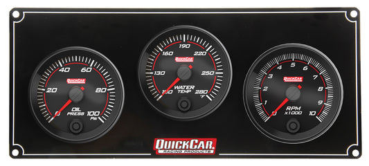 Quickcar Racing Products Redline 2-1 Gauge Panel OP/WT w/Recall Tach MPN QRP69-2231