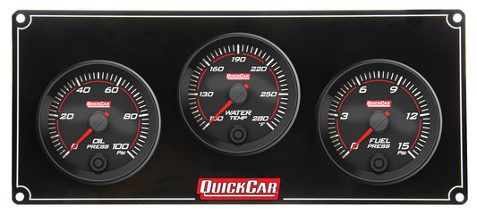 Quickcar Racing Products Redline 3 Gauge Panel OP/WT/FP MPN QRP69-3012