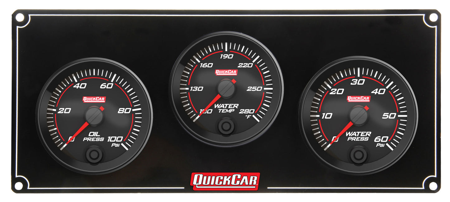 Quickcar Racing Products Redline 3 Gauge Panel OP/WT/WP MPN QRP69-3016