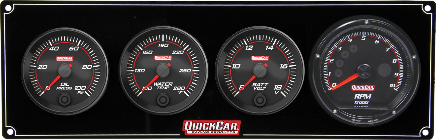 Quickcar Racing Products Redline 3-1 Gauge Panel OP/WT/Volt w/Recall Tach MPN QRP69-3047