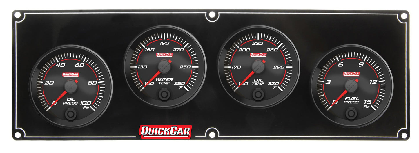 Quickcar Racing Products Redline 4-1 Gauge Panel OP/WT/OT/FP MPN QRP69-4021