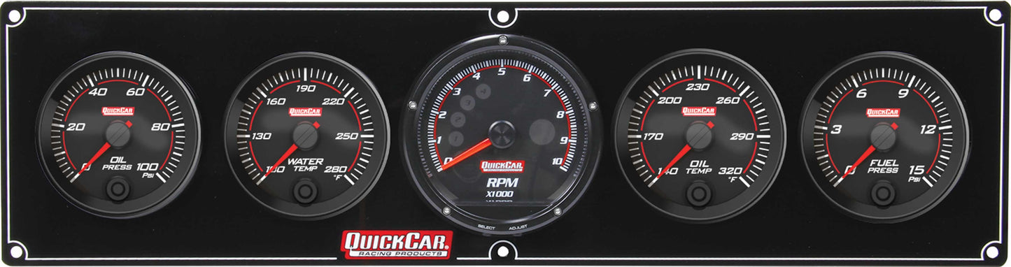 Quickcar Racing Products Redline 4-1 Gauge Panel OP/WT/OT/FP w/Recall Tac MPN QRP69-4051