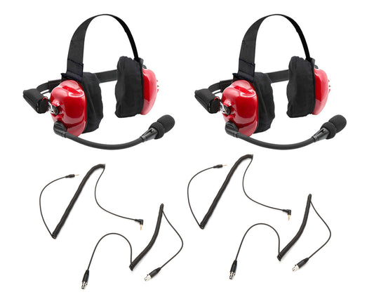 Rugged Radios Headset Track Talk Red Linkable Intercom 2 Pack MPN RGRH80-X2