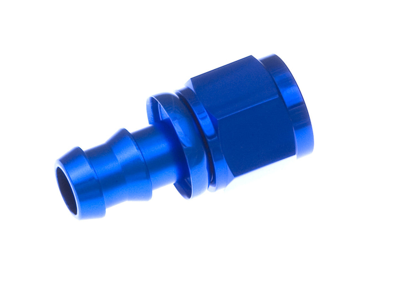 Redhorse Performance 6AN Push Lock Hose End Str Blue RHP2000-06-1
