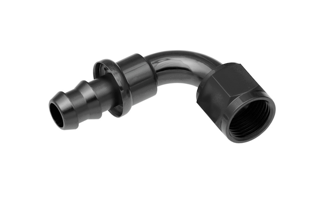 Redhorse Performance 4AN Push Lock Hose End s- Black 90 RHP2090-04-2