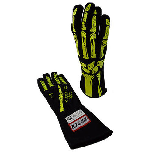 Rjs Safety Single Layer Yellow Skeleton Gloves X-Large MPN RJS600090151