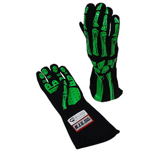 Rjs Safety  Double Layer Lime Green Skeleton Gloves X-Large  RJS600090159