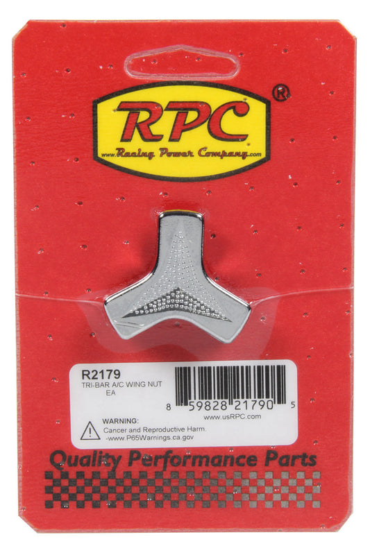 Racing Power Co-Packaged  Tri-Bar A/C Wing Nut   RPCR2179