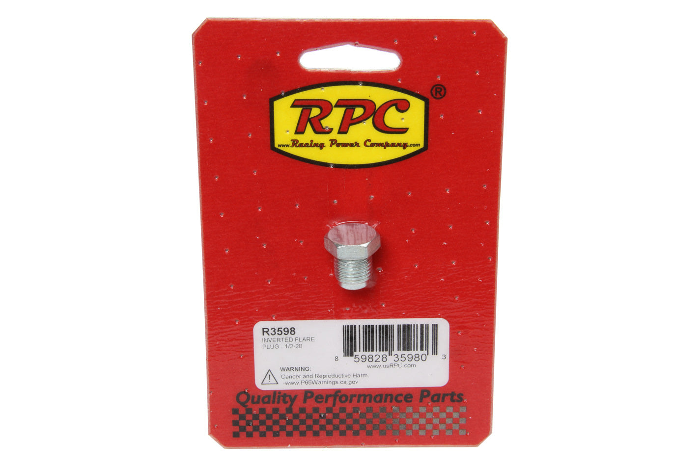 Racing Power Co-Packaged  Inverted Flare Plug - 1/ 2-20  RPCR3598
