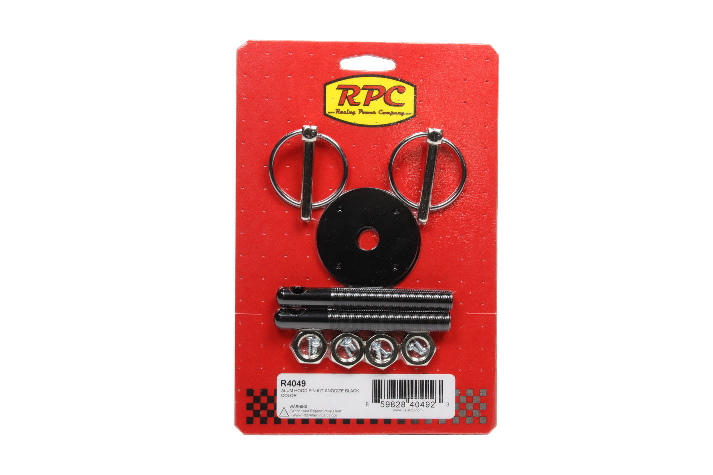 Racing Power Co-Packaged  Aluminum Hood Pin Kit Black  RPCR4049