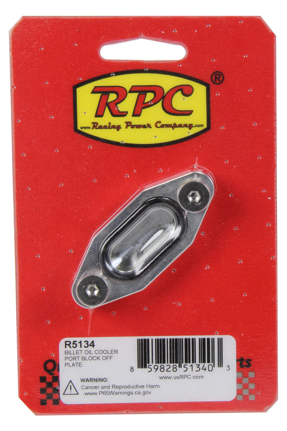 Racing Power Co-Packaged Oil Cooler Port Block Off Plate Billet MPN RPCR5134 For GM LS-Series