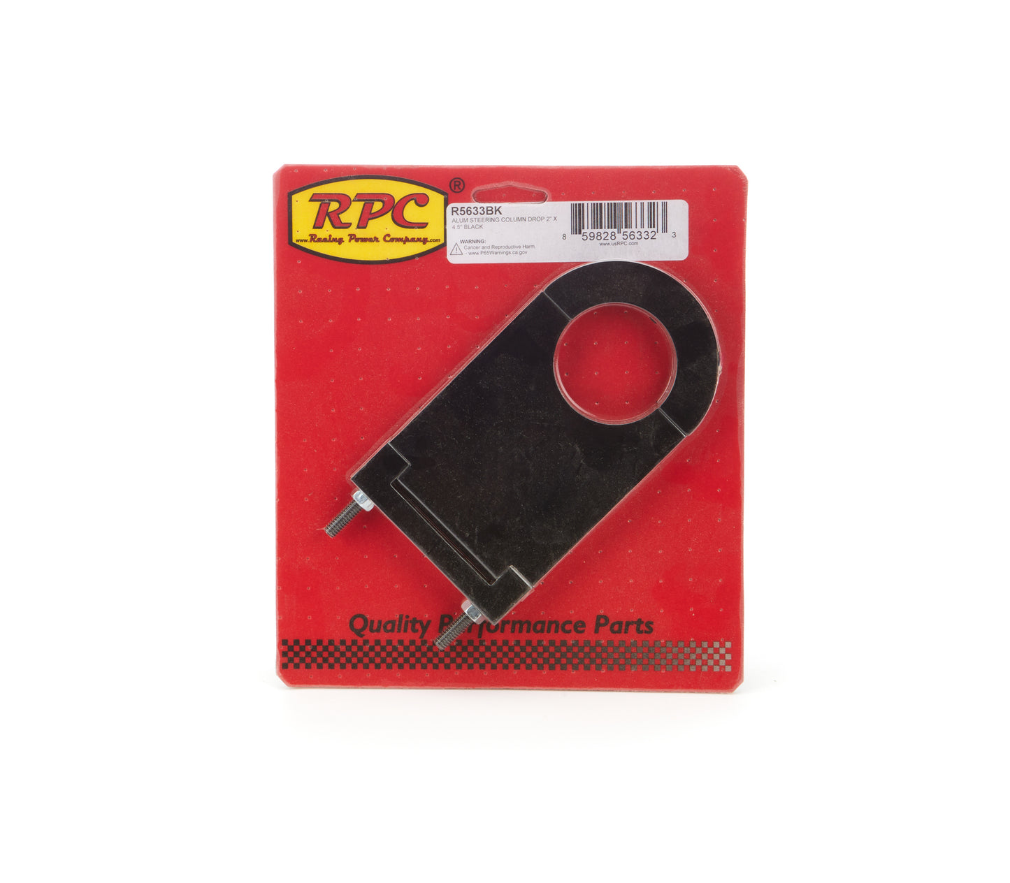 Racing Power Co-Packaged  Aluminum Steering Column Drop 2in x 4.5in Black  RPCR5633BK