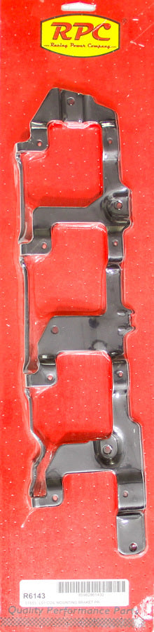 Racing Power Co-Packaged  LS Coil Mounting Bracket Pair Black Steel  RPCR6143