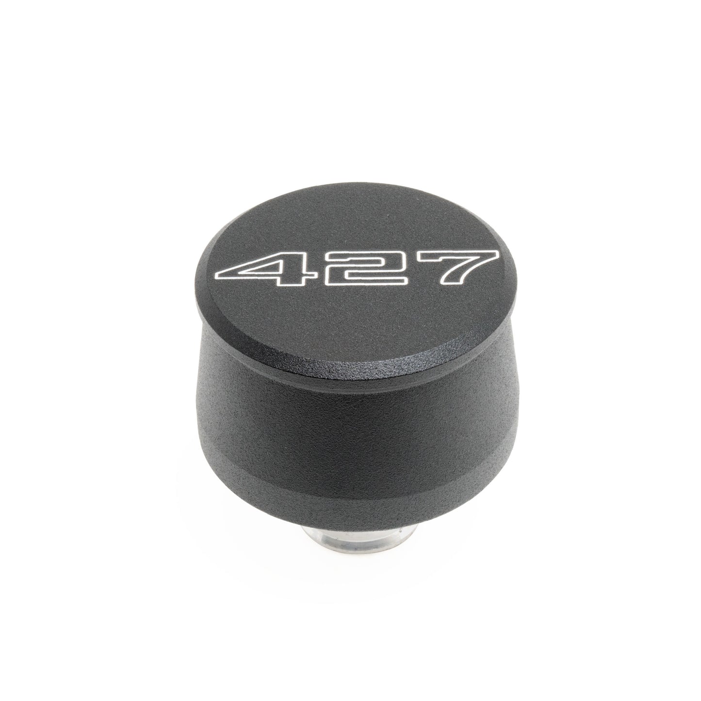 Racing Power Co-Packaged Valve Cover Breather 427 Logo Black Each MPN RPCR8212