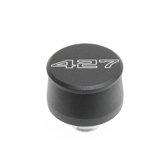 Racing Power Co-Packaged Valve Cover Breather 427 Logo Black Each MPN RPCR8212