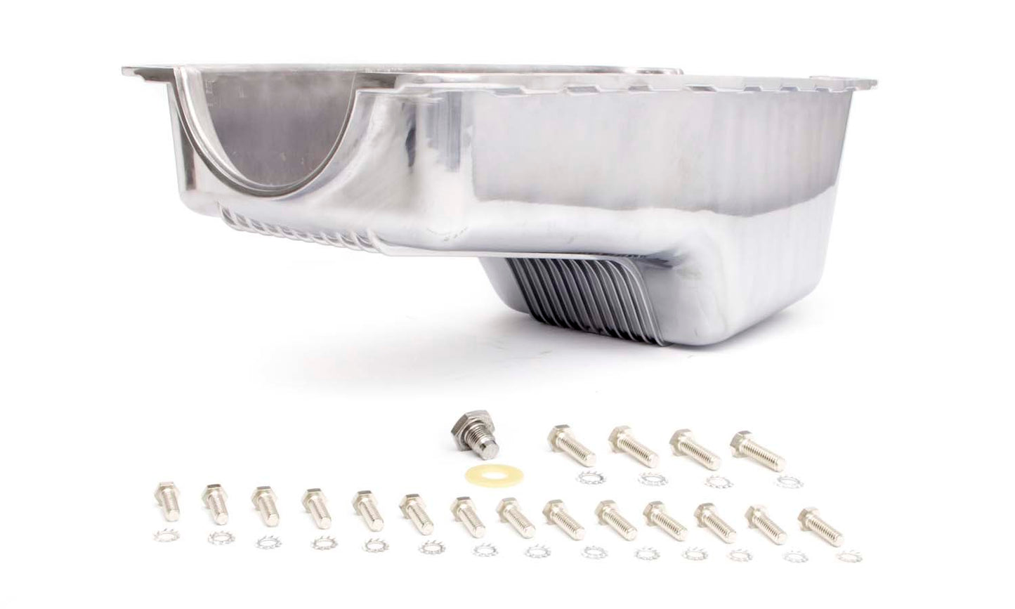Racing Power Co-Packaged 64-73 SBF Alum Stock Oil Pan Polished MPN RPCR8446 For Ford
