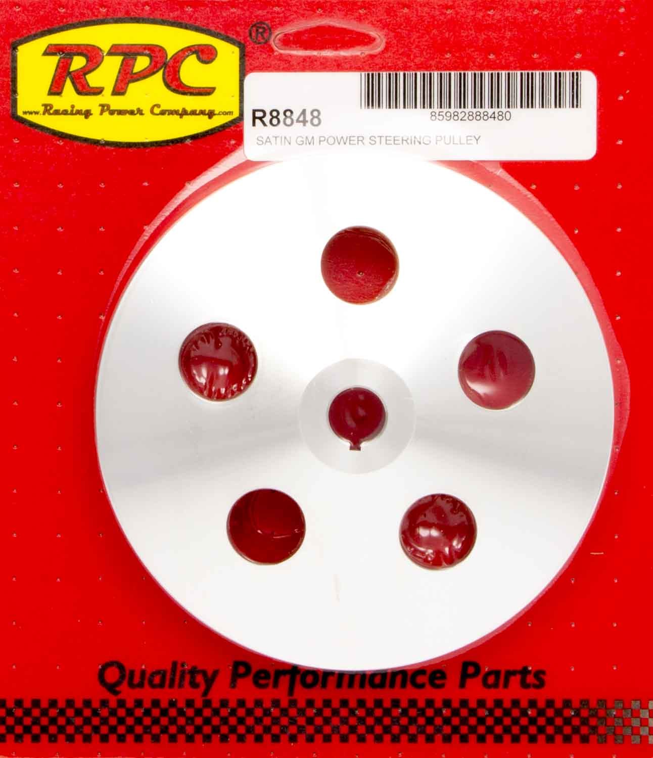 Racing Power Co-Packaged Pre 84 GM Power Steering Pulley Satin Alum MPN RPCR8848
