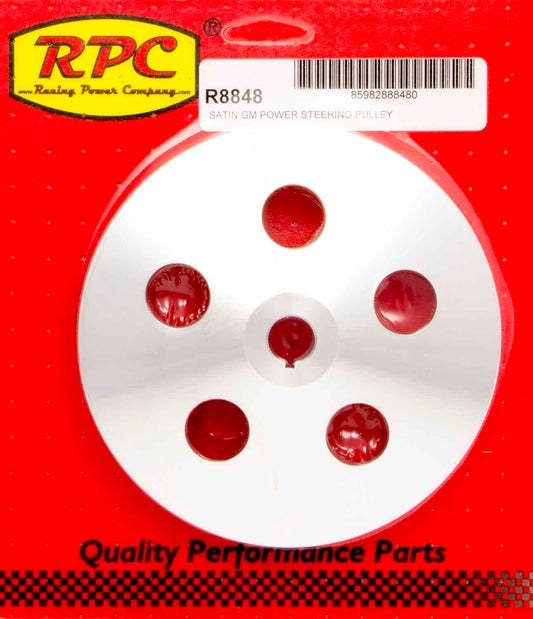 Racing Power Co-Packaged Pre 84 GM Power Steering Pulley Satin Alum MPN RPCR8848