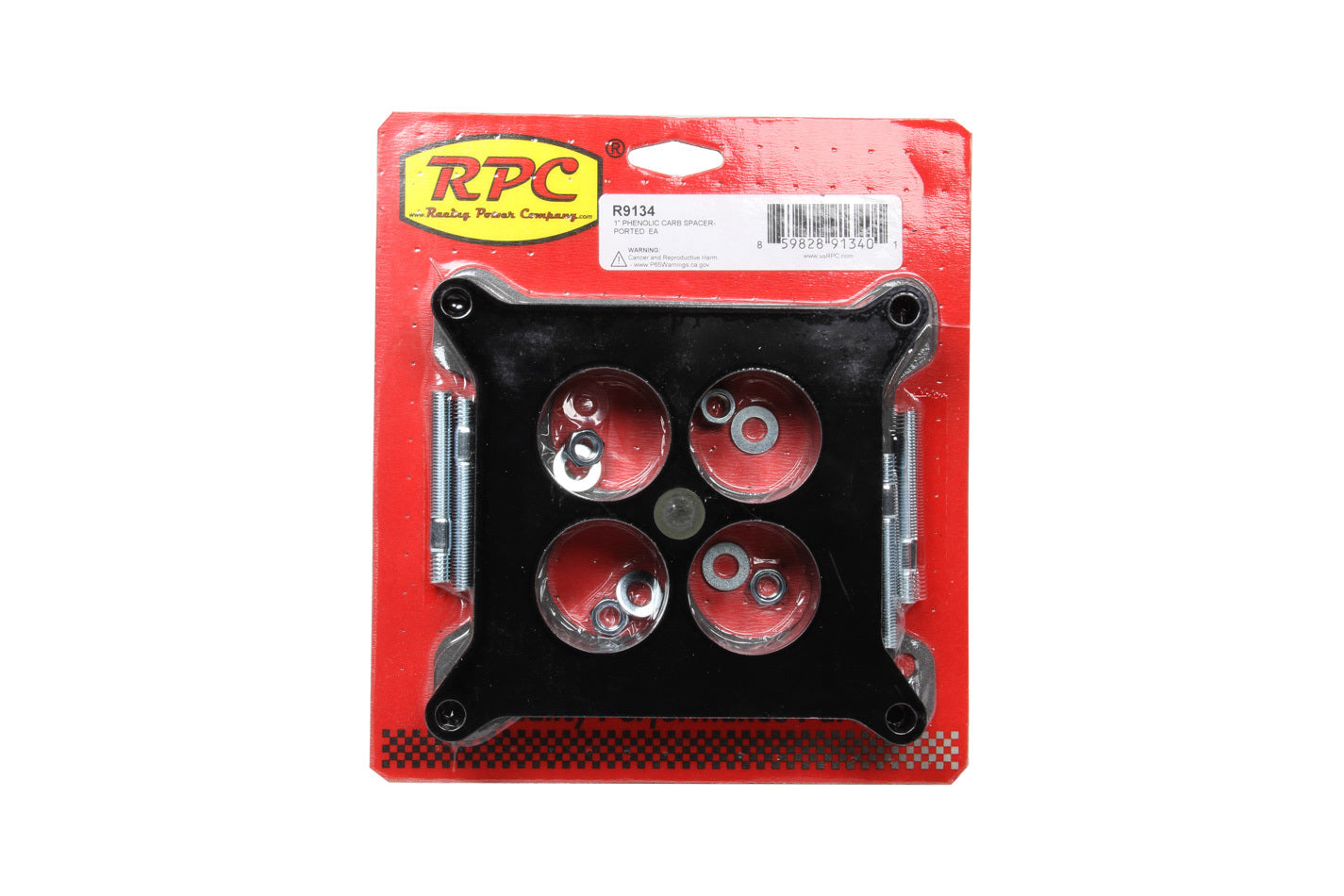 Racing Power Co-Packaged  1In Phenolic Carb Space r- Ported  RPCR9134