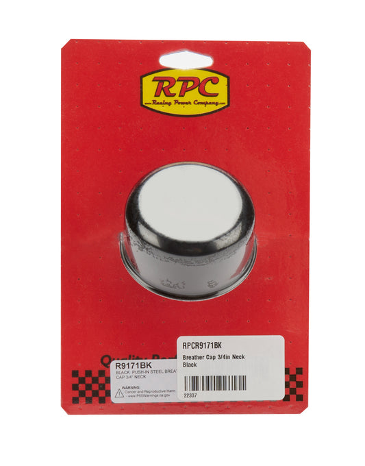 Racing Power Co-Packaged  Breather Cap 3/4in Neck Black  RPCR9171BK