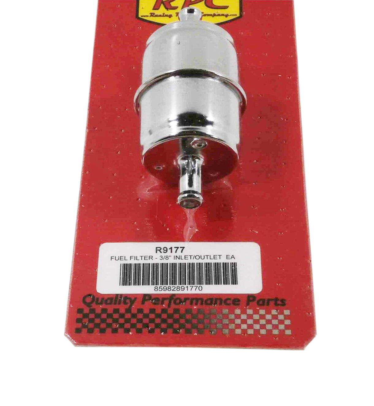 Racing Power Co-Packaged  Fuel Filter - 3/8In Inl et/Outlet  Ea  RPCR9177