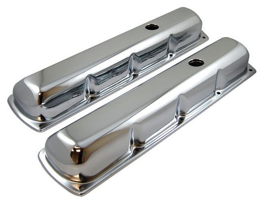Racing Power Co-Packaged Chrome Steel Oldsmobile Tall Valve Cover Pair MPN RPCR9395 For Oldsmobile