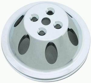 Racing Power Co-Packaged Pol Alum SBC Single Gro ove Pulley MPN RPCR9478POL For Chevy