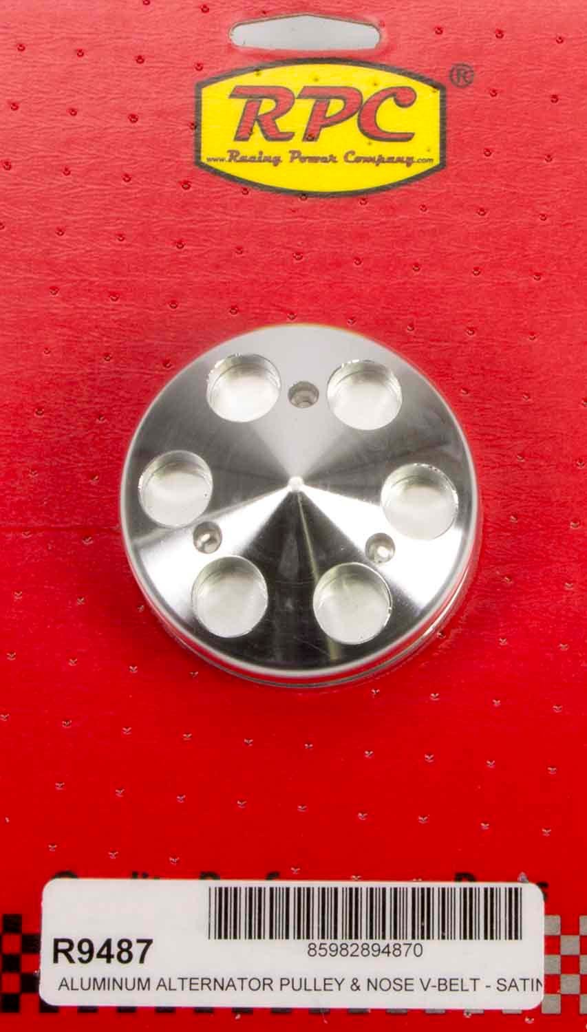 Racing Power Co-Packaged  SBC Single Groove Alt. Pulley Satin  RPCR9487