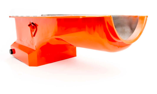 Racing Power Co-Packaged 65-95 BBC Steel Drag Race Oil Pan Orange MPN RPCR9729 For Chevy