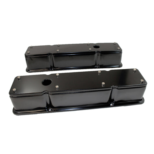 Racing Power Co-Packaged SBC Valve Covers Tall 2 Piece Black MPN RPCR9769BK For Chevy