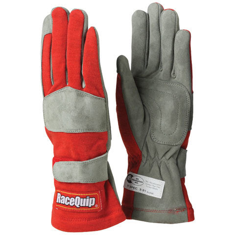 Racequip Gloves Single Layer X-Large Red SFI MPN RQP351016