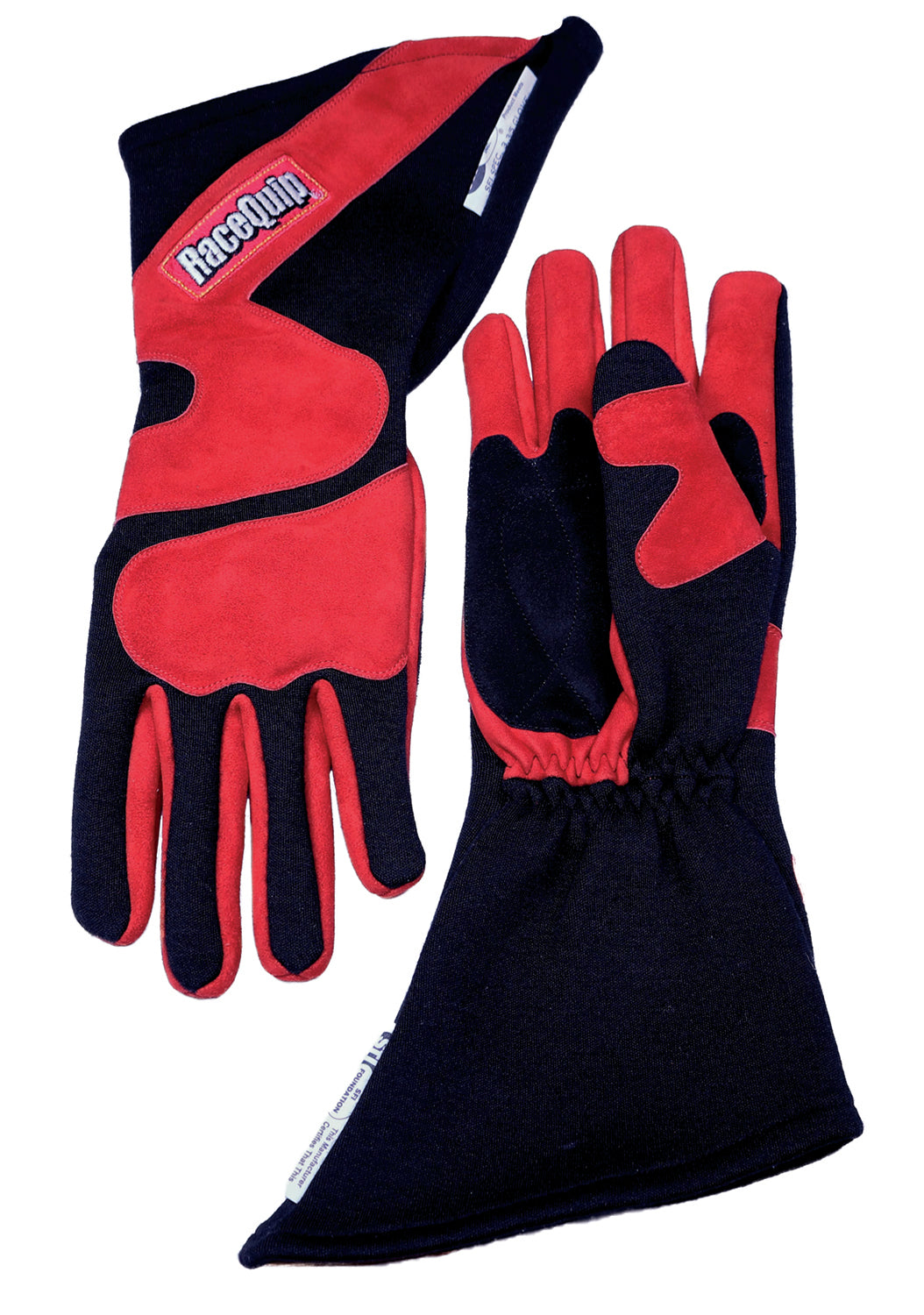 Racequip Gloves Outseam Black/Red Large SFI-5 MPN RQP358105