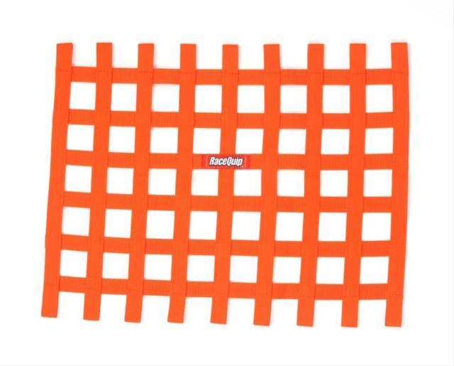 Racequip  Ribbon Window Net Orange Non-SFI 18in x 24in  RQP721045