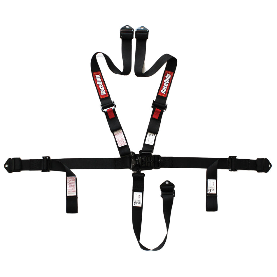 Racequip  Harness 5pt L&L 2in P/U Lap Black SFI 16.1  RQP809009
