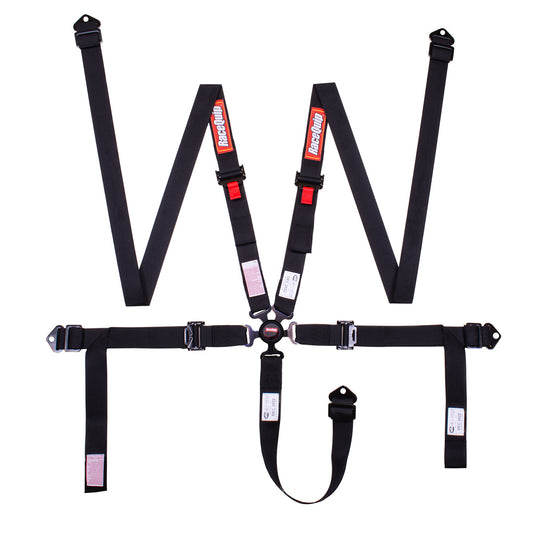 Racequip  Harness 5pt Cam 2in P/D Lap Black SFI 16.1  RQP841001