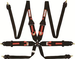 Racequip 6pt Harness Camlock P/U Lap Black HNR FIA MPN RQP854004