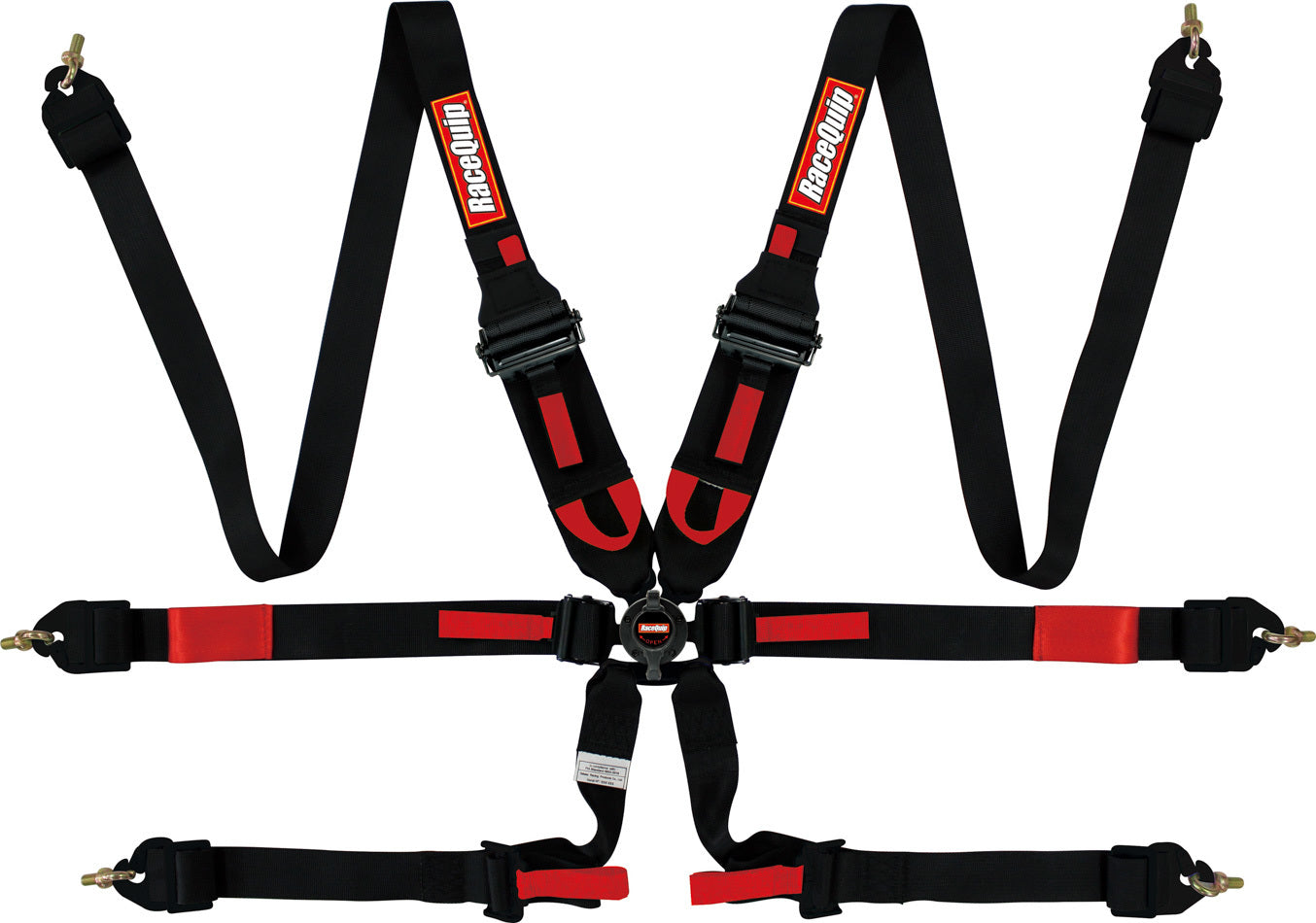 Racequip 6pt Harness Camlock P/D HNR Black FIA MPN RQP855005