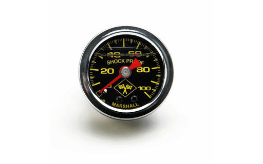 Russell  0-100 PSI Fuel Pressure Gauge Blk Face/Chrm Case  RUS650320