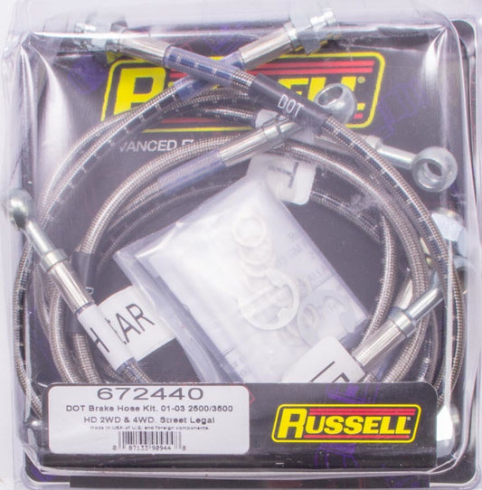Russell S/S Brake Line Kit 01-06 GM HD Trucks MPN RUS672440 For GM Truck 2001-06