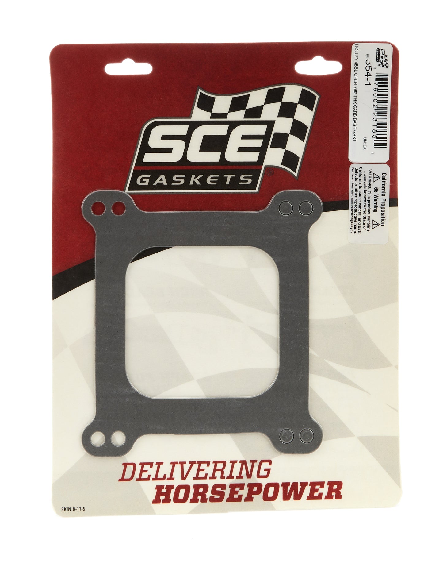 Sce Gaskets  Carb Gasket - Holley 4BBL Open .062 Thick  SCE354-1