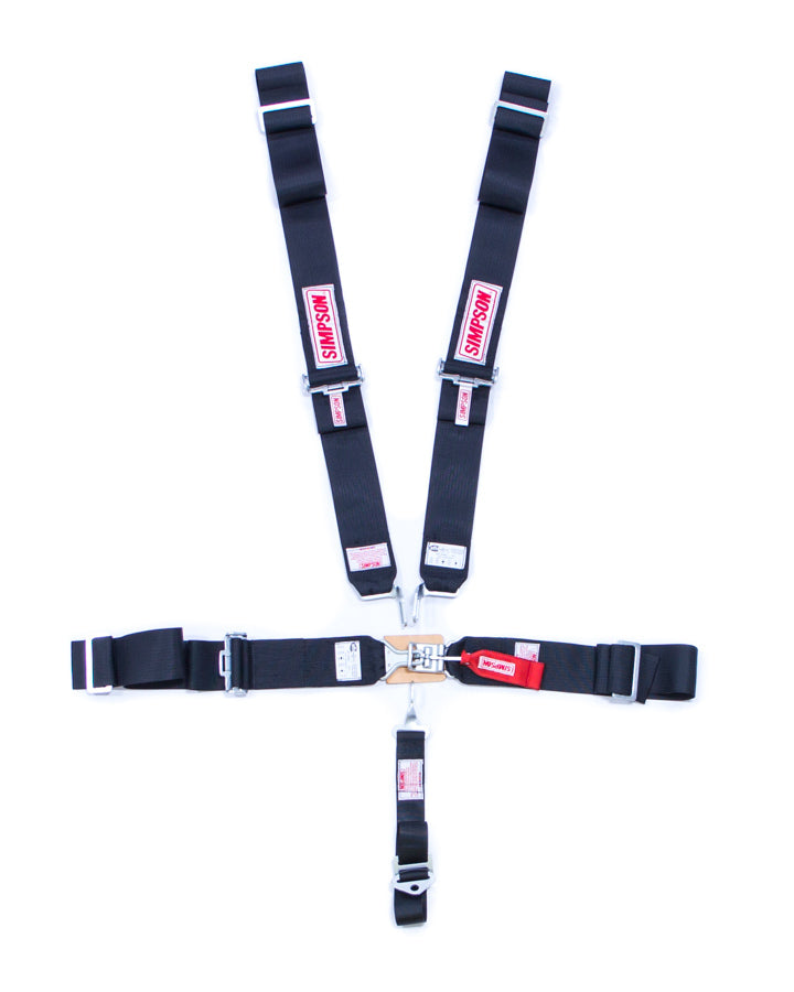 Simpson Safety  Sprint Belts W/A Pull Down Black No RH Adjuste  SIM29066BK