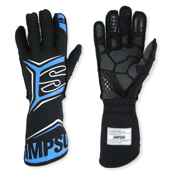 SIMPSON SAFETY   Glove Magnata Large Black / Blue SFI 3.5/5   SIMMGLB