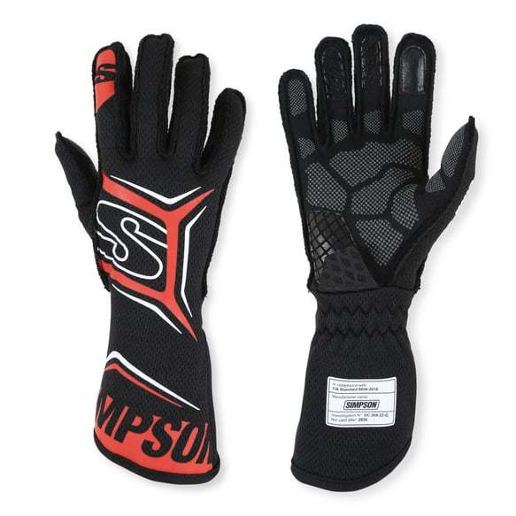 SIMPSON SAFETY   Glove Magnata Large Black / Red SFI 3.5/5   SIMMGLR