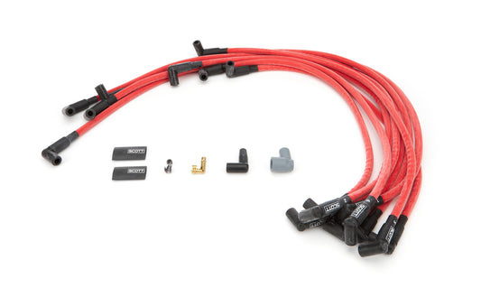 Scott Performance  SBC Spark Plug Wire Set 90-Degree - Red  SPWCH-407-2