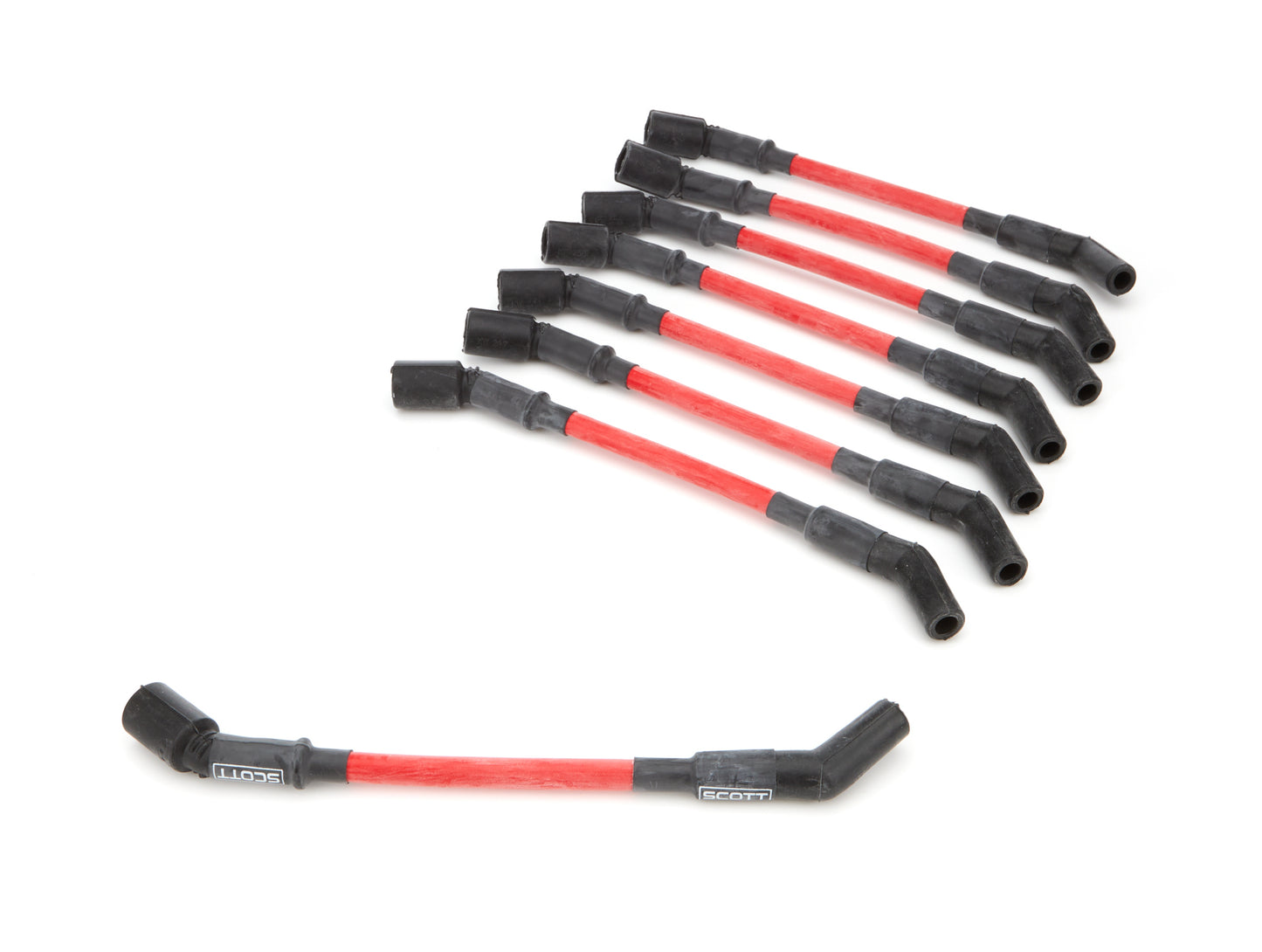 Scott Performance GM LS Truck Spark Plug Wire Set 45-Deg - Red MPN SPWCH-LS-T-2 For GM LS-Series